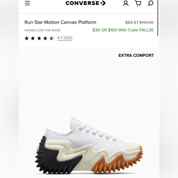 New Converse Run Star Motion Canvas Platform - Picture 2 of 7